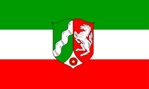 Флаг земли Северный Рейн-Вестфалия векторные картинки
