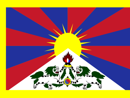 티베트 벡터 이미지의 국기