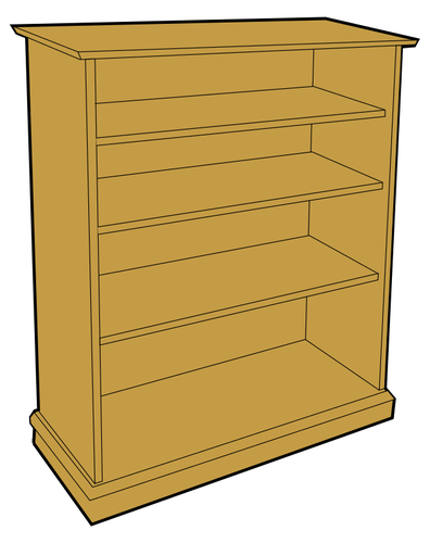 Clipart vectorial de librería de madera