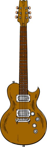Drewniana gitara grafika wektorowa