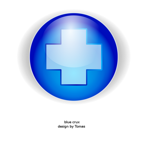 Blaues Kreuz in einem Kreis-Vektor-Bild