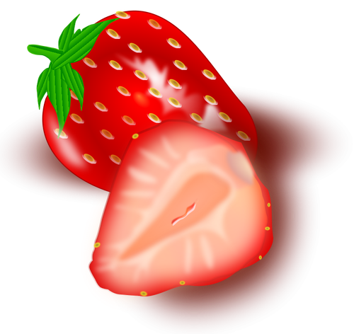 Image vectorielle de fraises coupées
