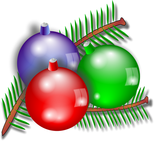 Tre julepynt vektor bilde