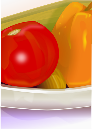 野菜ボウルの部分の写実的なベクトル画像