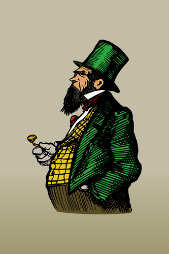 Klipart tlustý muž v zeleném obleku