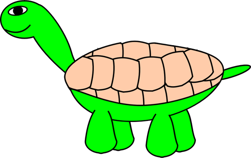 Vektorové grafiky želva s béžovými shell