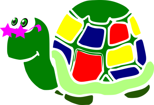 Grafis kartun anak-anak berwarna-warni kura-kura