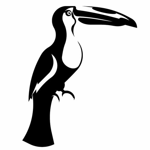 Silhouette di uccello toucano