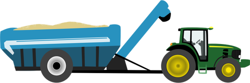Сельскохозяйственный трактор с зерна корзину векторное изображение