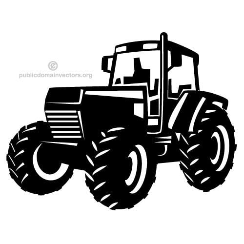 Silueta vector tractor