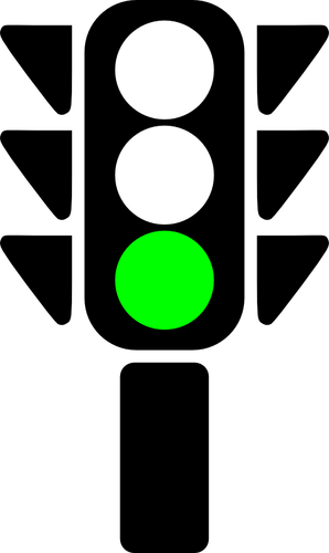 Grönt trafikljus vektor ClipArt