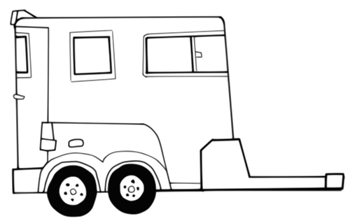 Bil transportör trailer design disposition vektorgrafik