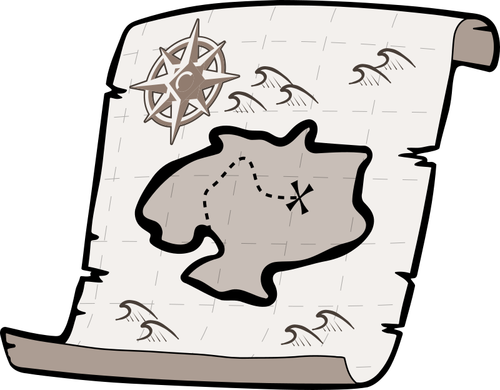 Antiguo mapa del papel del tesoro