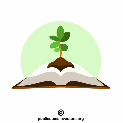 Baum wächst auf dem Buch