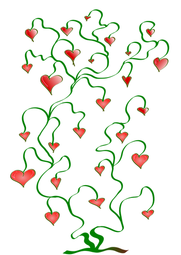 Träd hjärtan vektor ClipArt