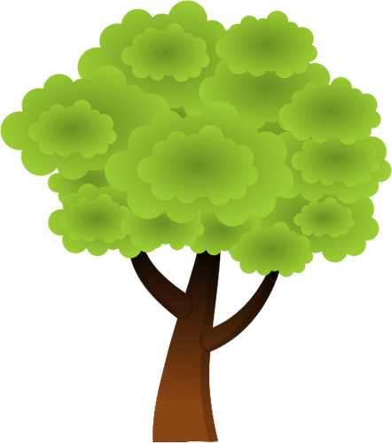 Tree in spring vector drawing