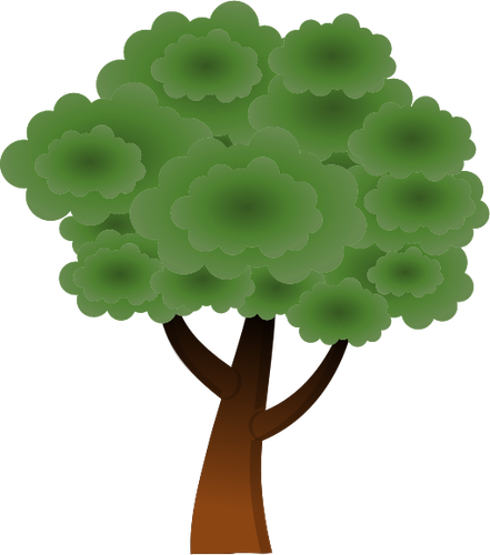 Eenvoudige vector afbeelding van ronde boom terug naar boven
