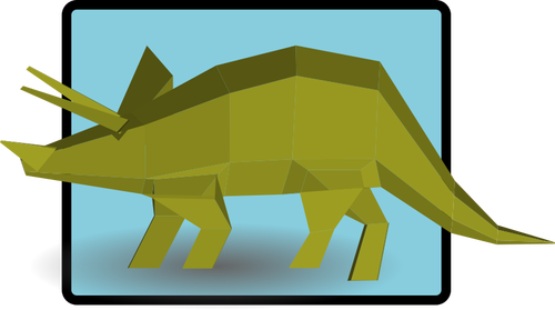 Zelený triceratops vektorové kreslení