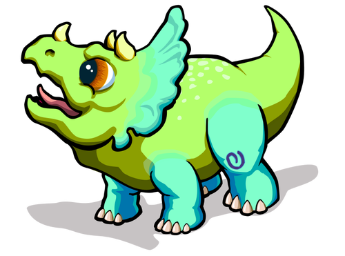 Grønn baby dinosaur