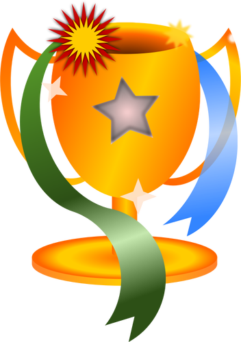 Trofee met linten vector afbeelding