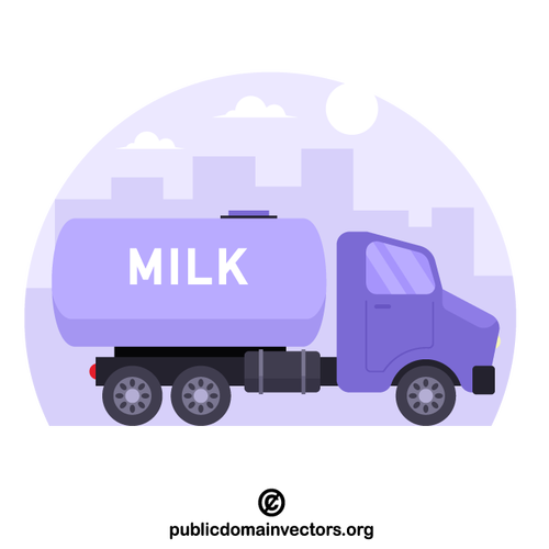 Lastbil som transporterar mjölk