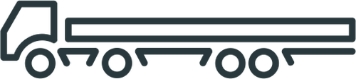 Desenho do símbolo de veículo reboque estendido vetorial