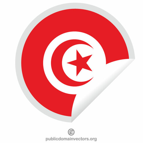 Тунис флаг пилинг наклейка