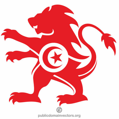 Tunesische vlag heraldische leeuw