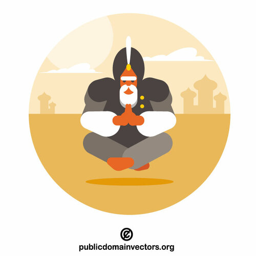Orientalsk mann mediterer