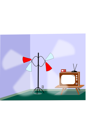 Vector drawing of room with lamps