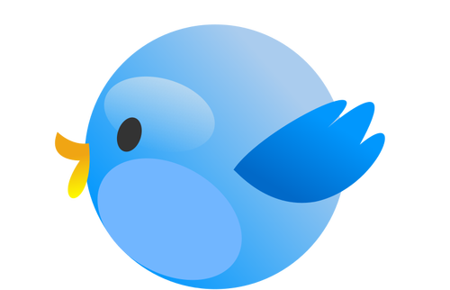 Vector tekening van kleine blauwe vogel