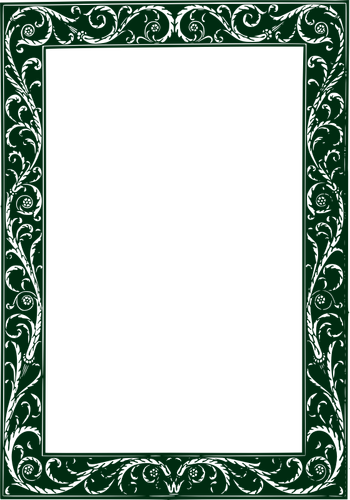 Vektorbild av gröna dekorerade tjock kantlinje