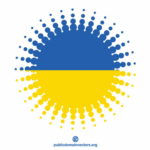 Ukrainas flagga halv tons element