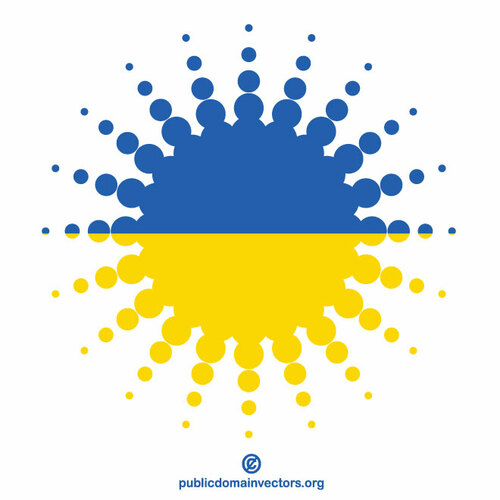 Ukraine Flagge Halbton Form