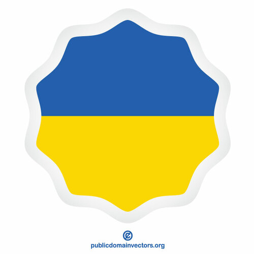 Ukrainan lipun pyöreä tarra