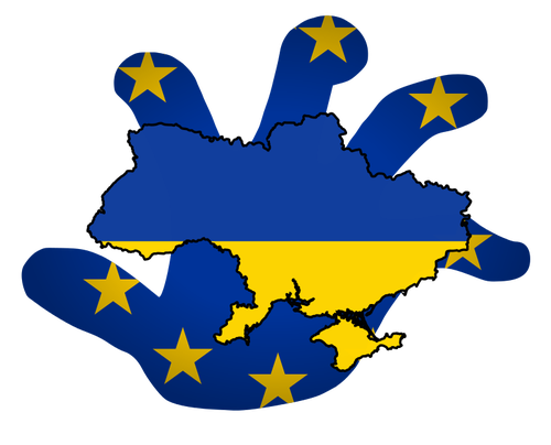 EU tarttuu Ukrainaan vektorikuva