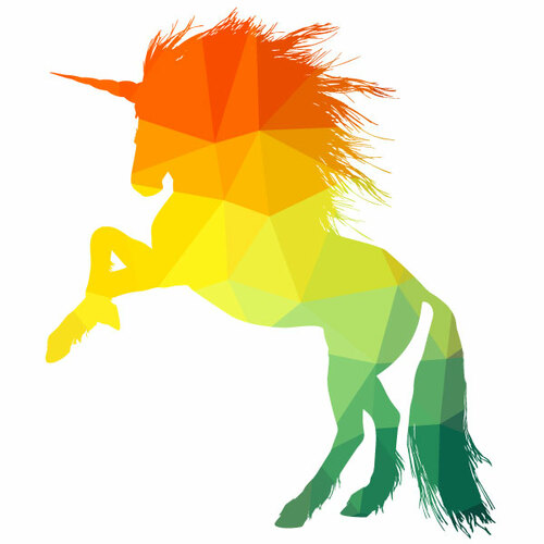 Unicorn färg siluett