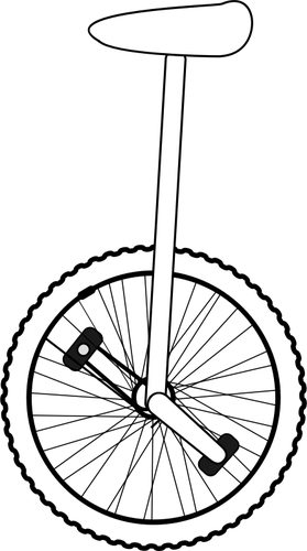 Одноколесном велосипеде line art векторной графики