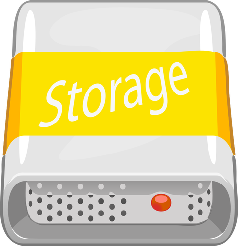 صورة متجهة لوحدة تخزين أجهزة الكمبيوتر الملونة البرتقالية