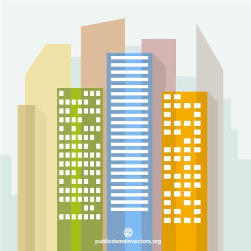 Gráficos de vector skyline ciudad