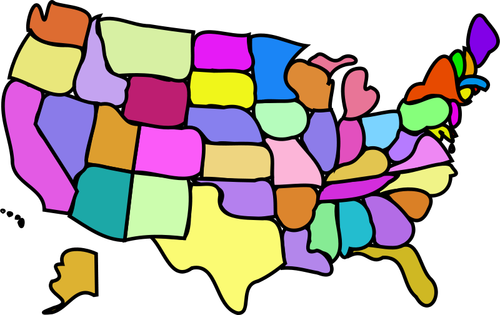Karta över USA utan legend vektorbild
