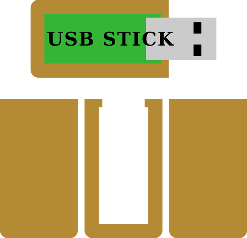 나무로 되는 USB 지팡이의 벡터 이미지