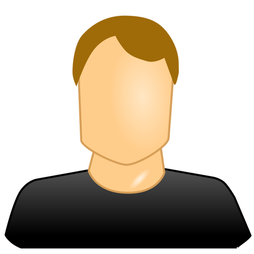 Vector de la imagen de icono de usuario masculino de cara en blanco
