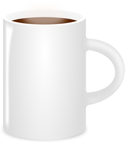 Vector image of white mug full of coffee
