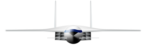 Vista frontal de desenho vetorial de aviões supersónicos