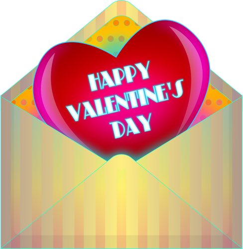 Valentinky den karta v obálce vektorové kreslení