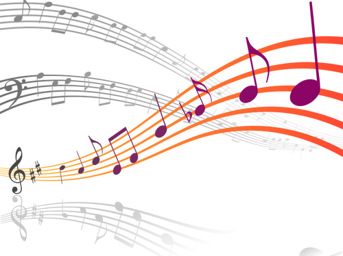 Notas musicais onduladas vector clipart