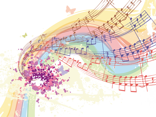 Elementos gráficos vetoriais de padrão de notas musicais