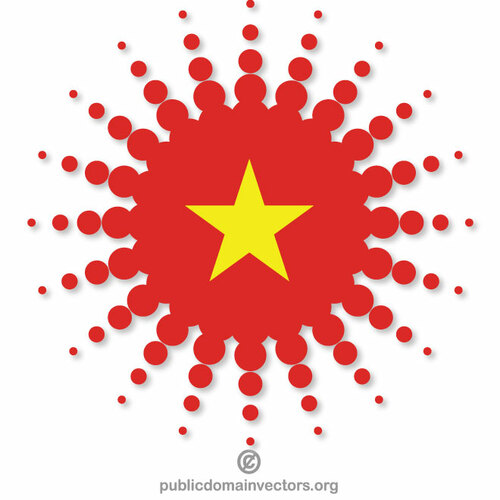 Vietnam vlajka polotón vzor