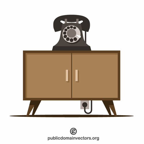 Cabeceira vintage e um telefone
